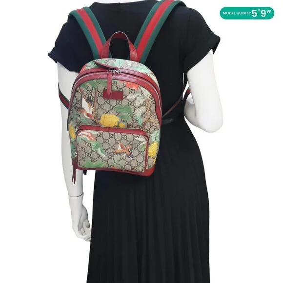 Gucci  Tian Animal Print GG Canvas Backpack Beige 427042 - Picture 2 of 13